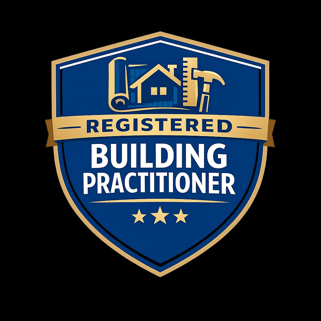 Registered Building Practitioner certification badge