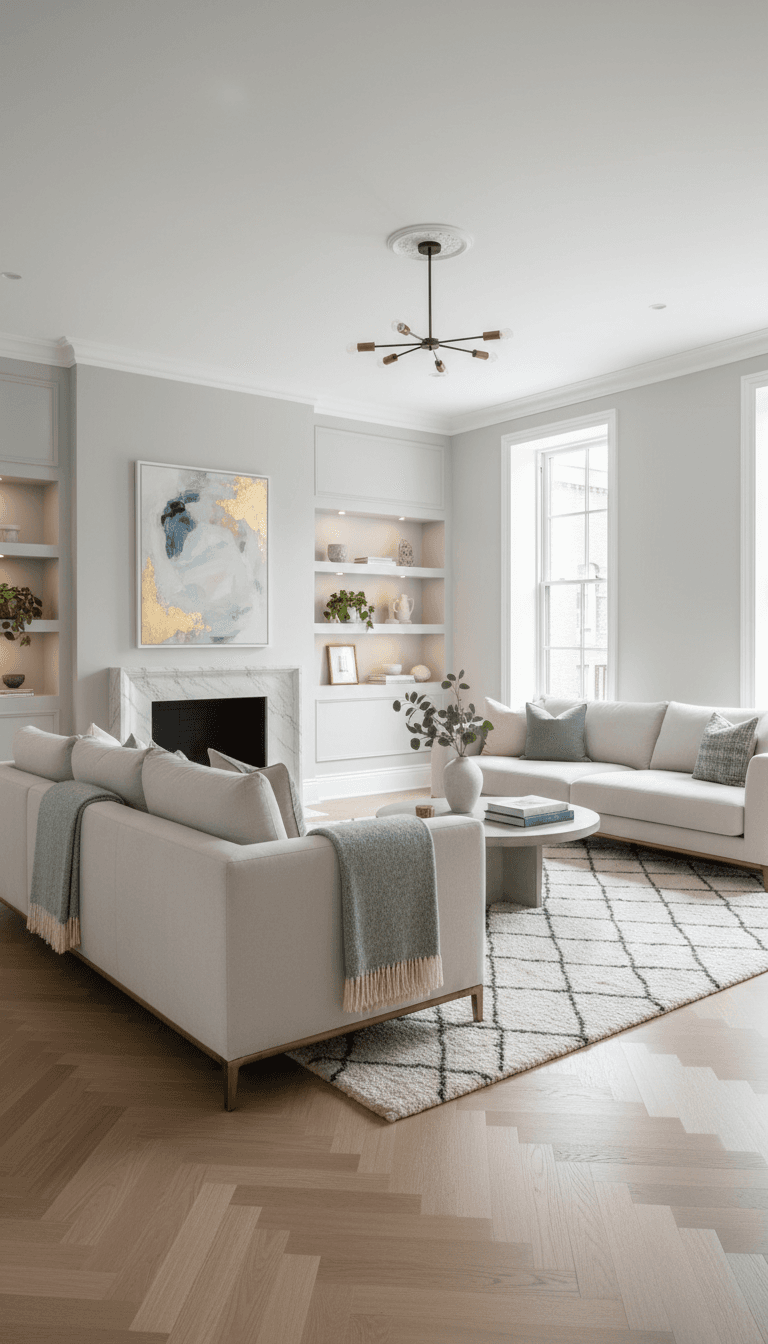 Living area renovation with fresh finishes and updated design