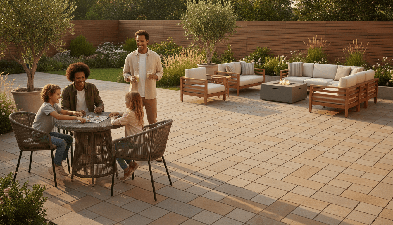 Finished home exterior with professional tiling and landscaping