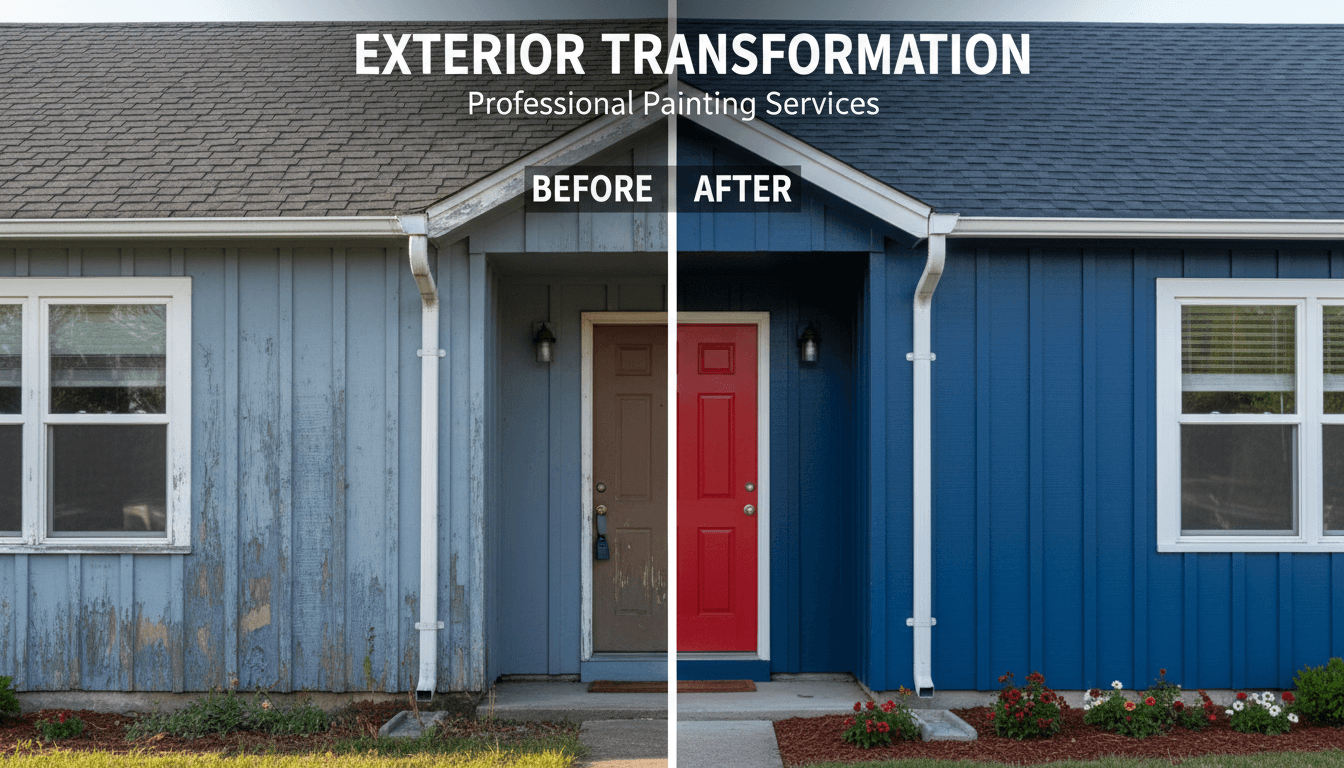 Home renovation transformation showing improved curb appeal