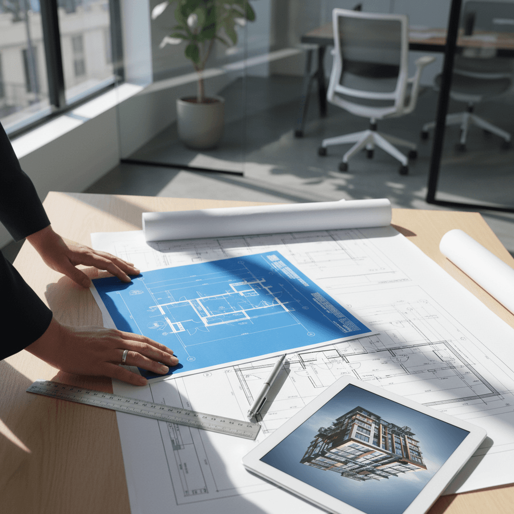 Attari Constructions team reviewing project plans